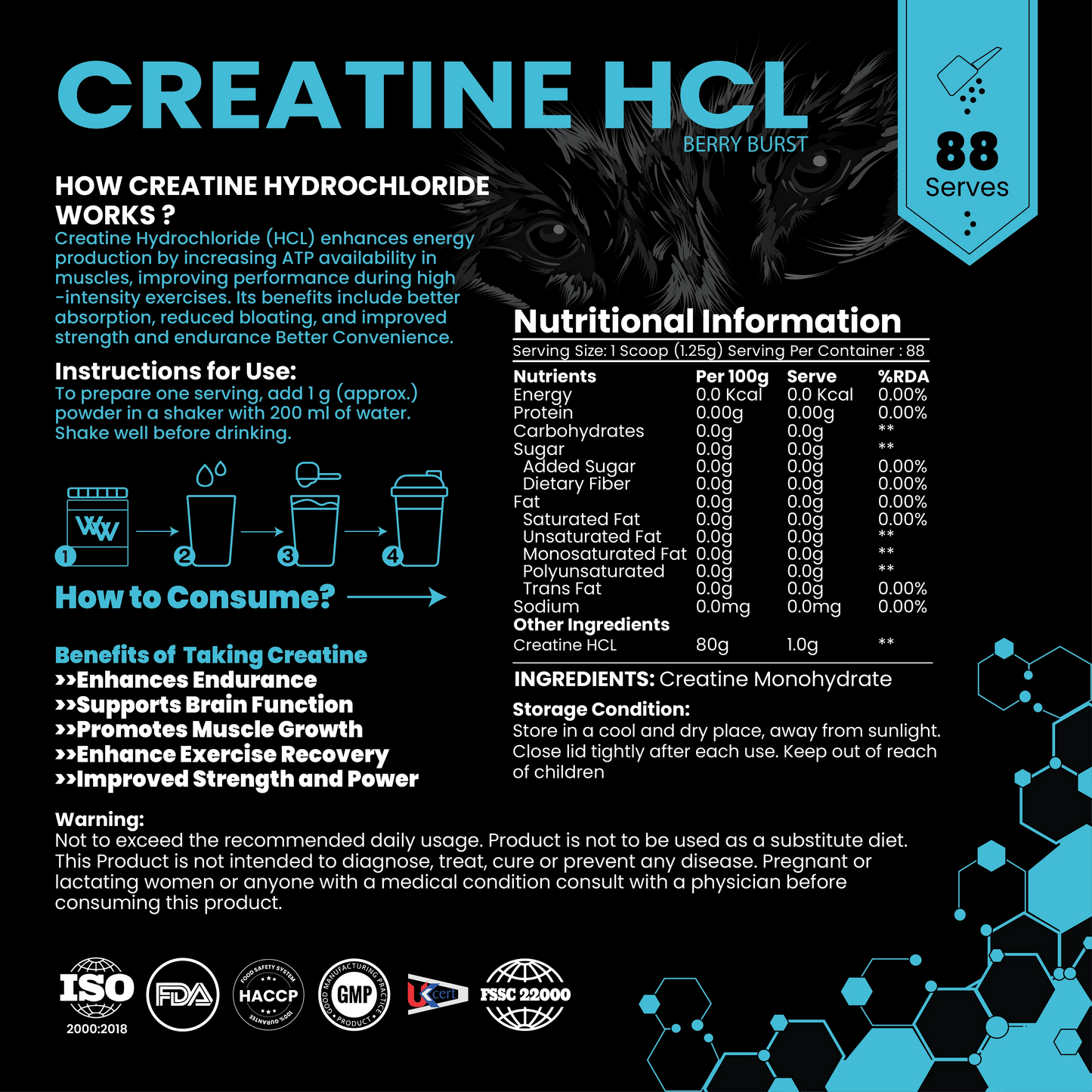 Pure Range Creatine HCL Hydrochloride