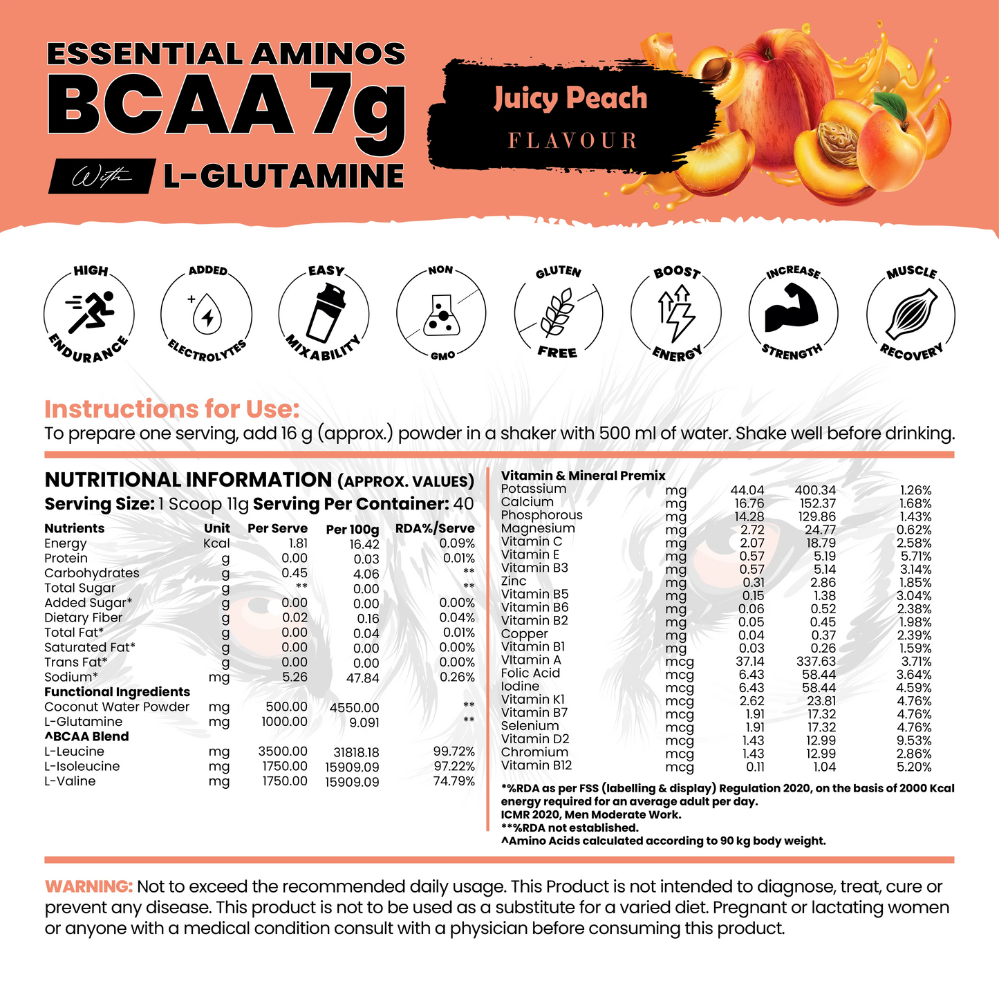 BCAA 7g With L-Glutamine ( 1g ) & Electrolyte