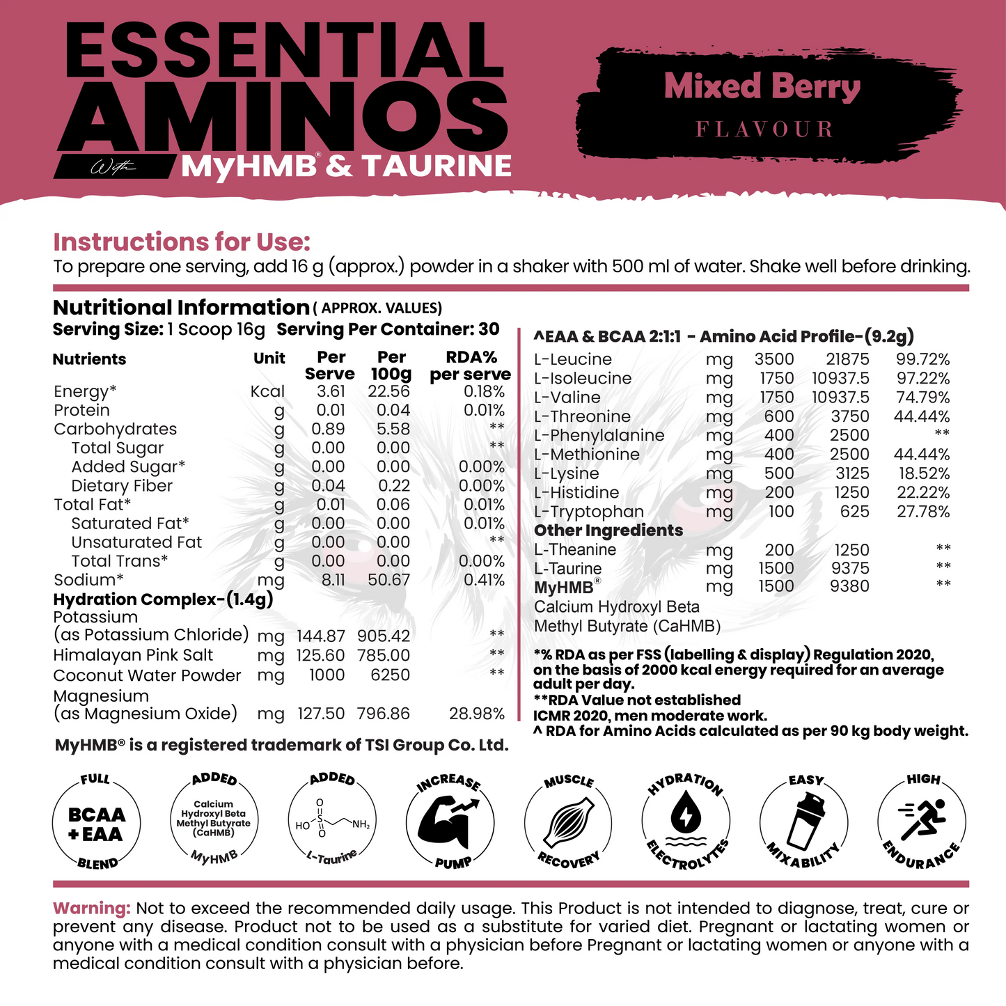 Essential Aminos EAA With My HMB