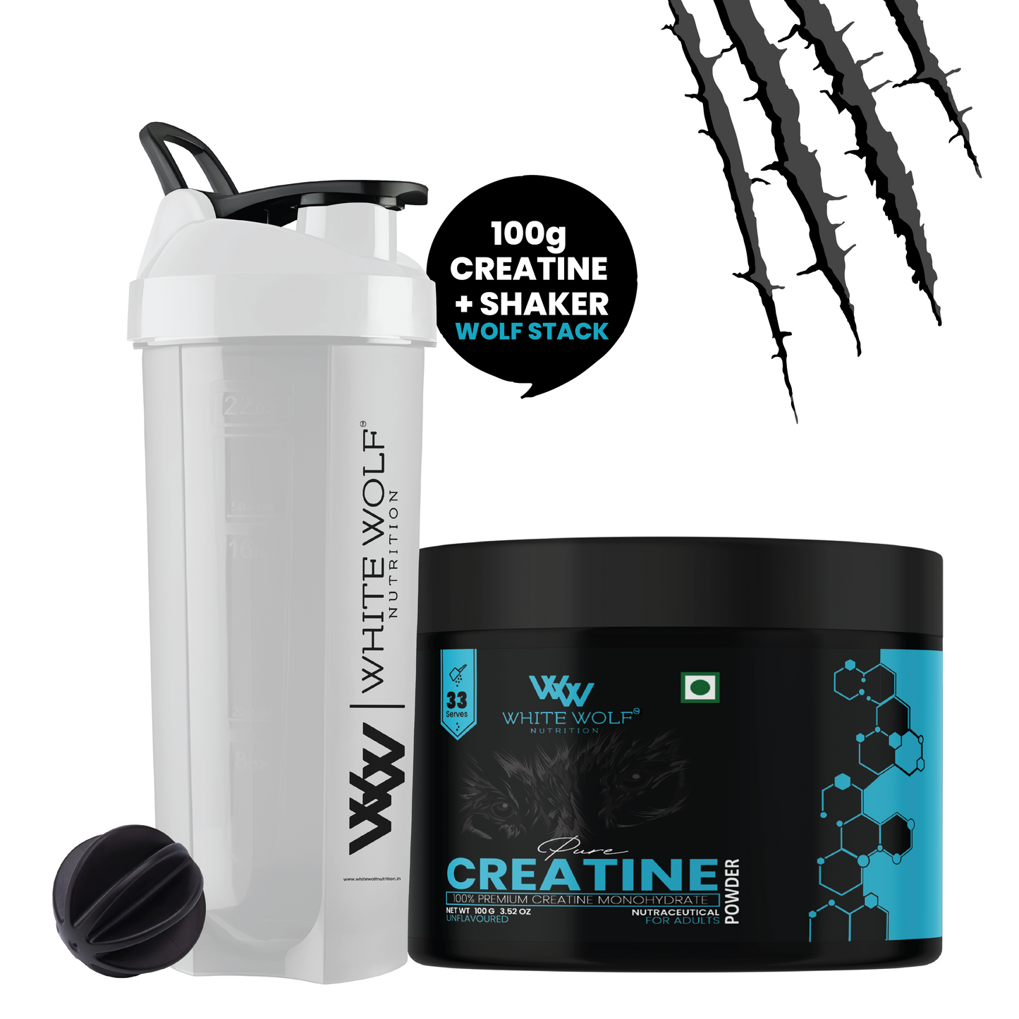 Creatine + Plastic Shaker