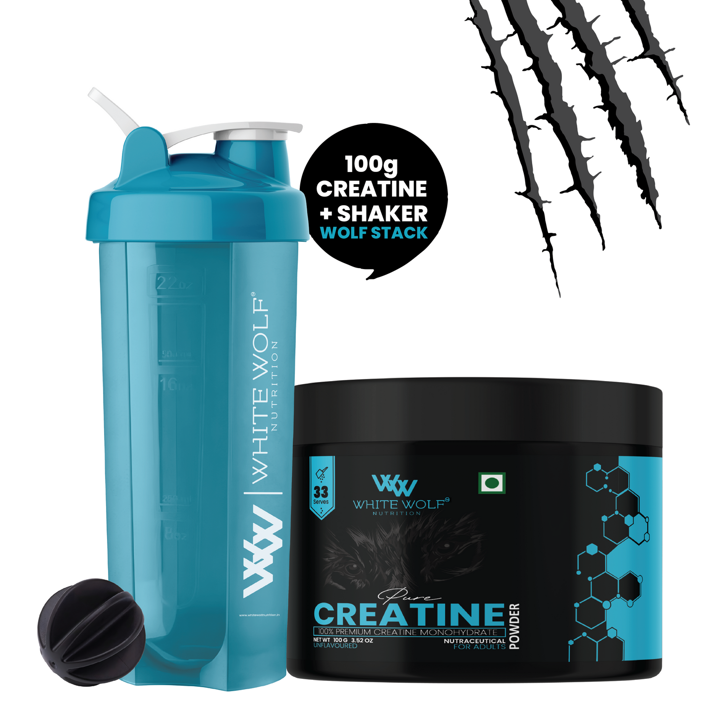 Creatine + Plastic Shaker