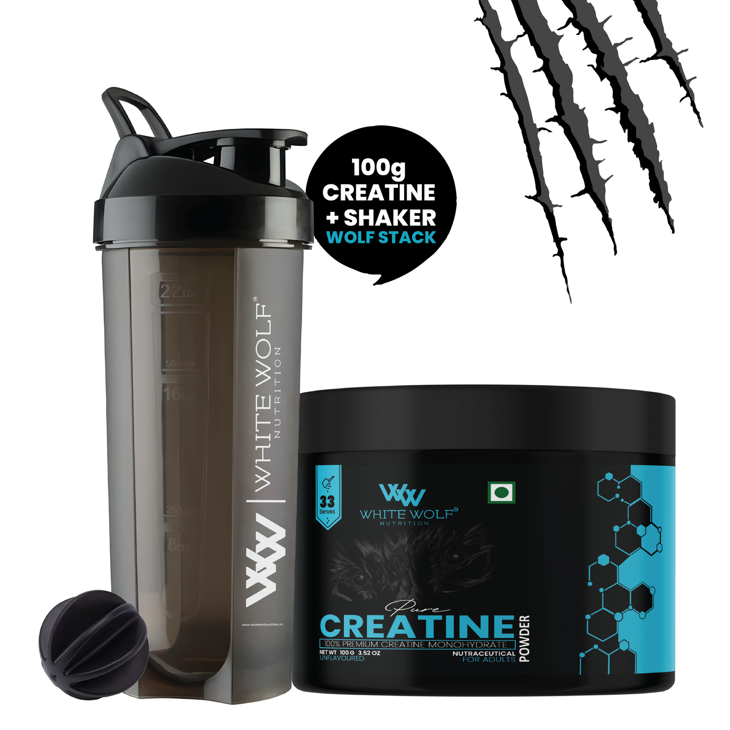Creatine + Plastic Shaker