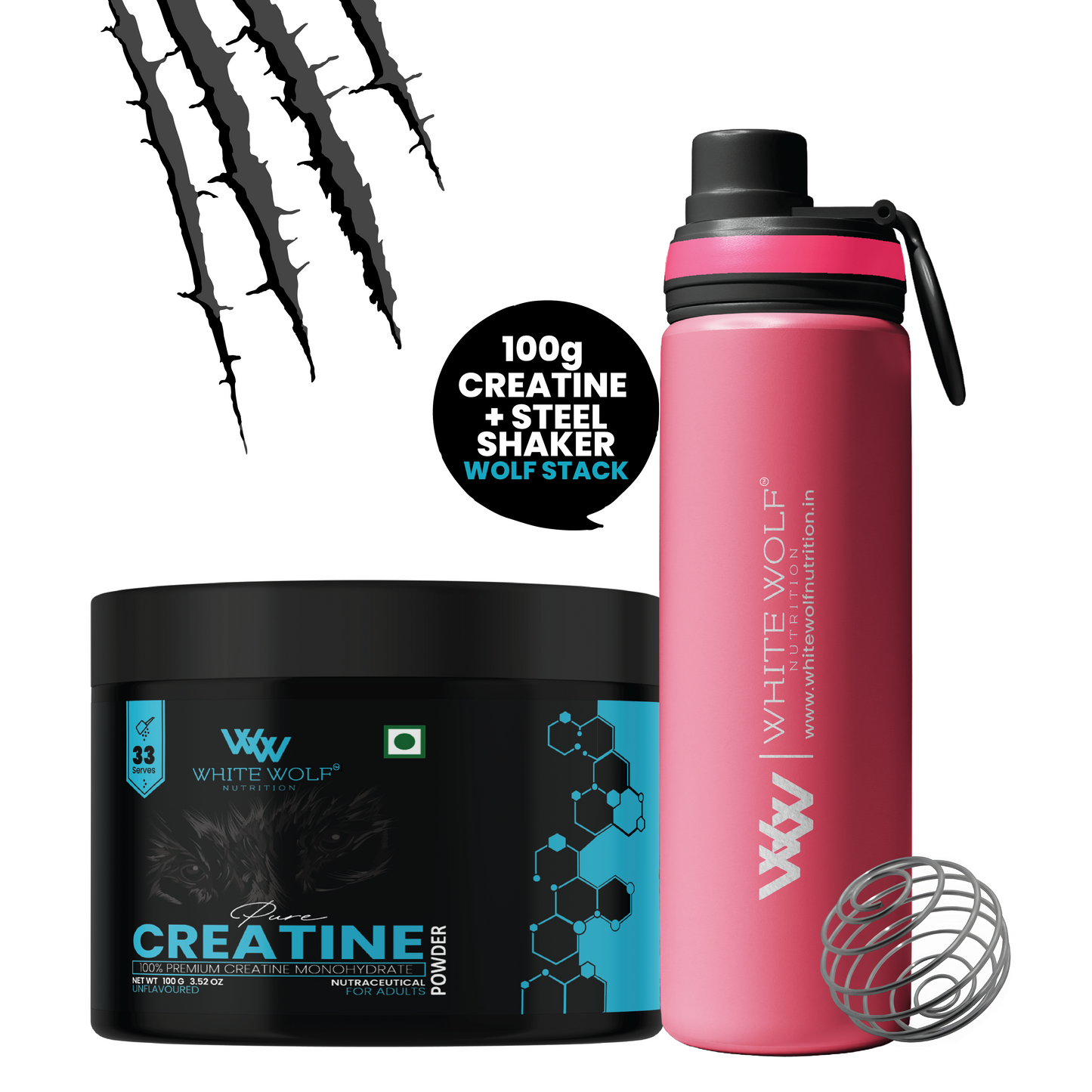 Creatine + Steel Shaker