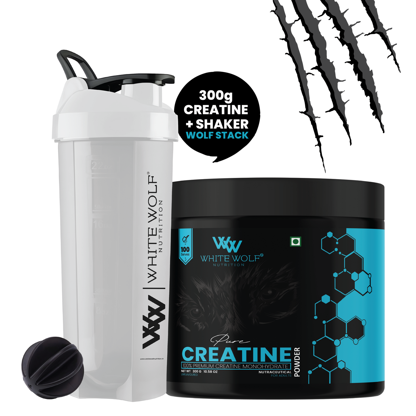 Creatine + Plastic Shaker