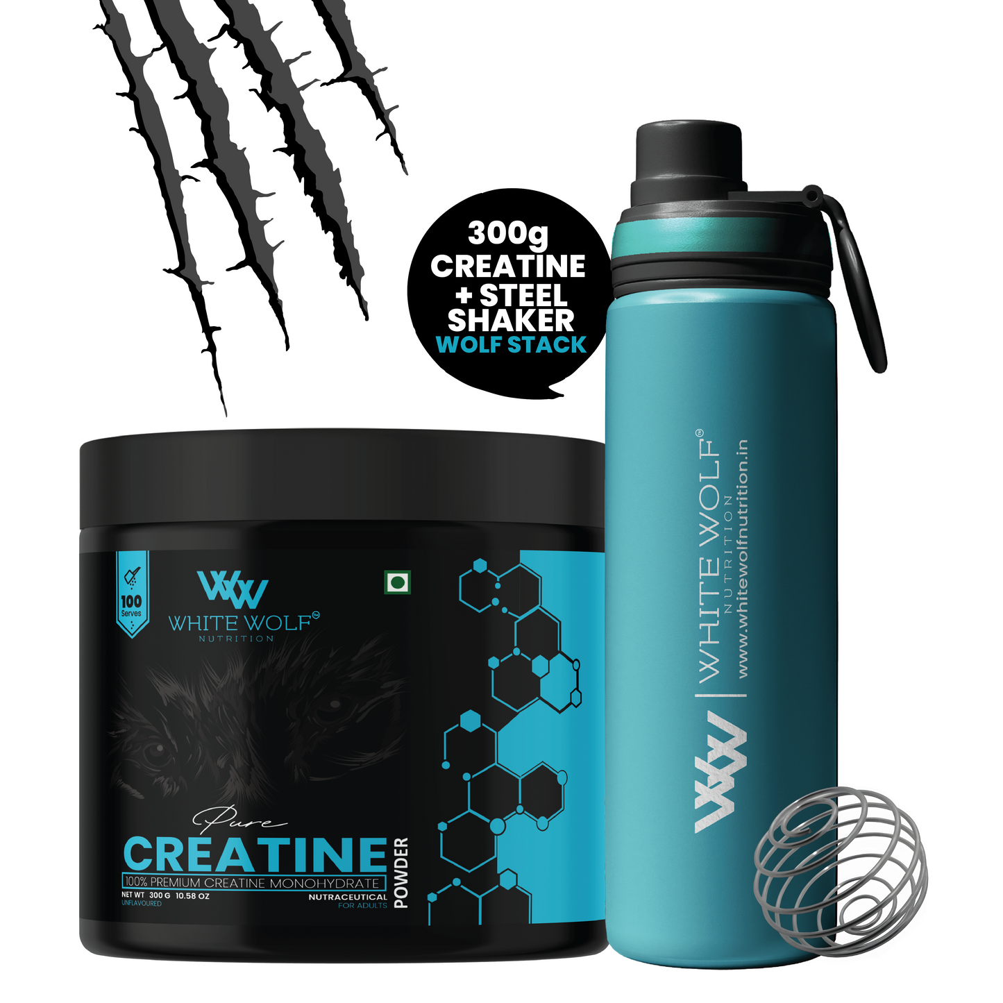 Creatine + Steel Shaker
