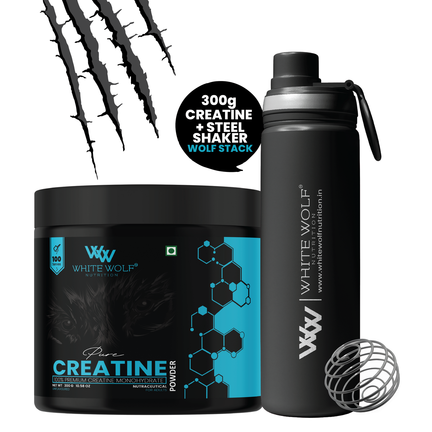 Creatine + Steel Shaker