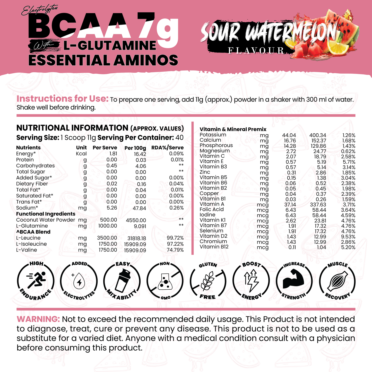 BCAA 7 g with L-Glutamine (1 g) & Electrolytes