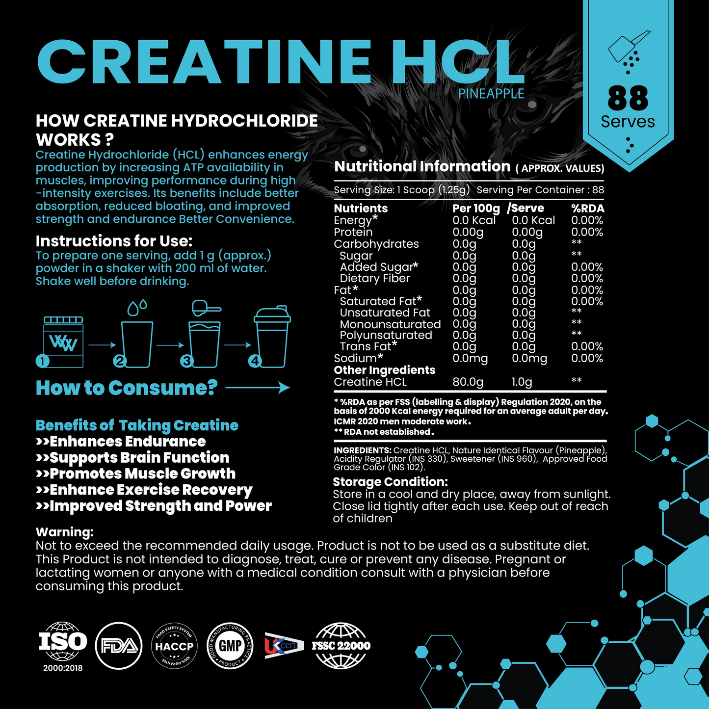 Pure Range Creatine HCL Hydrochloride