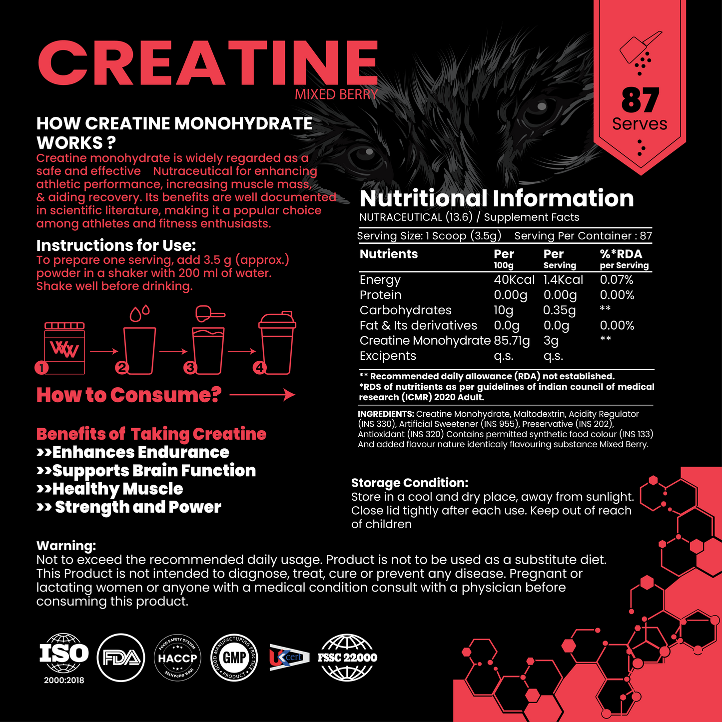 Pure Range Creatine Monohydrate Flavoured