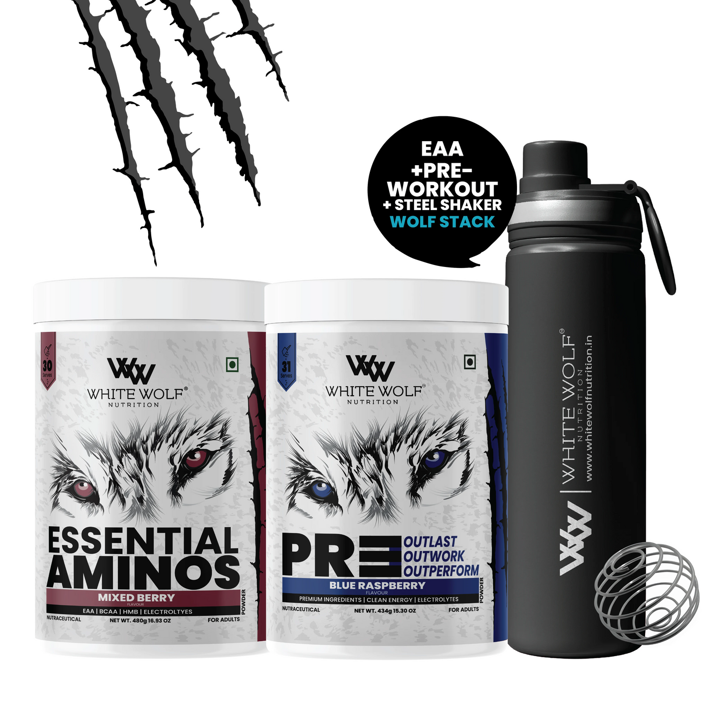 Eaa + Preworkout + Steel Shaker