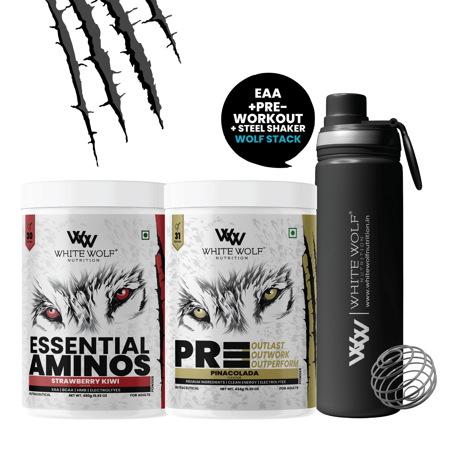 Eaa + Preworkout + Steel Shaker