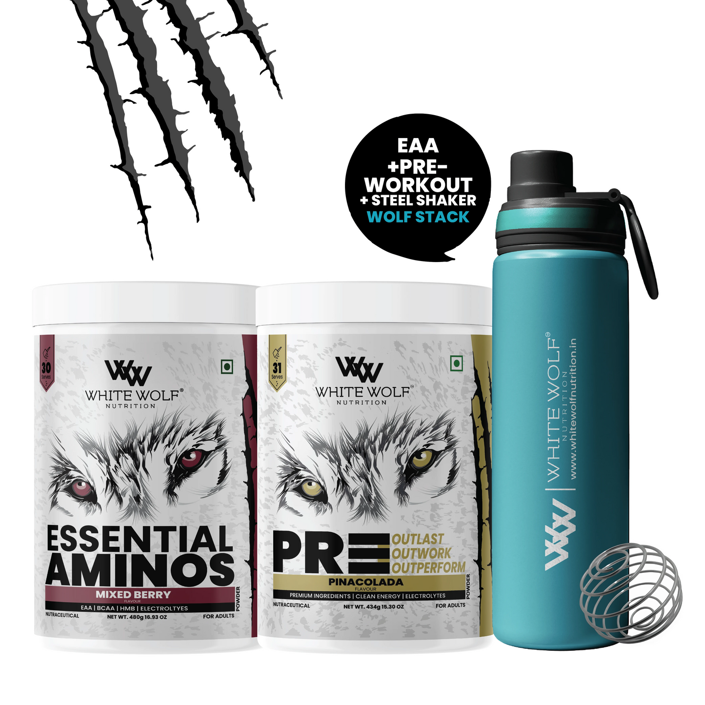 Eaa + Preworkout + Steel Shaker
