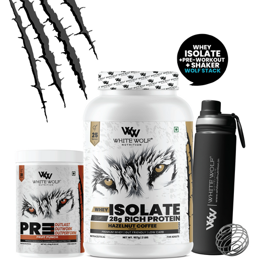 Isolate + Pre Workout + Steel Shaker