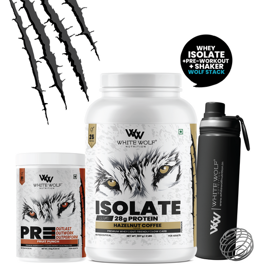 Isolate + Pre Workout + Steel Shaker