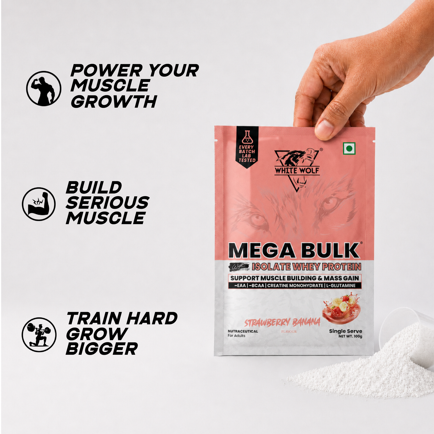 Mega Bulk Mass Gainer with Whey Protein Travel Pack