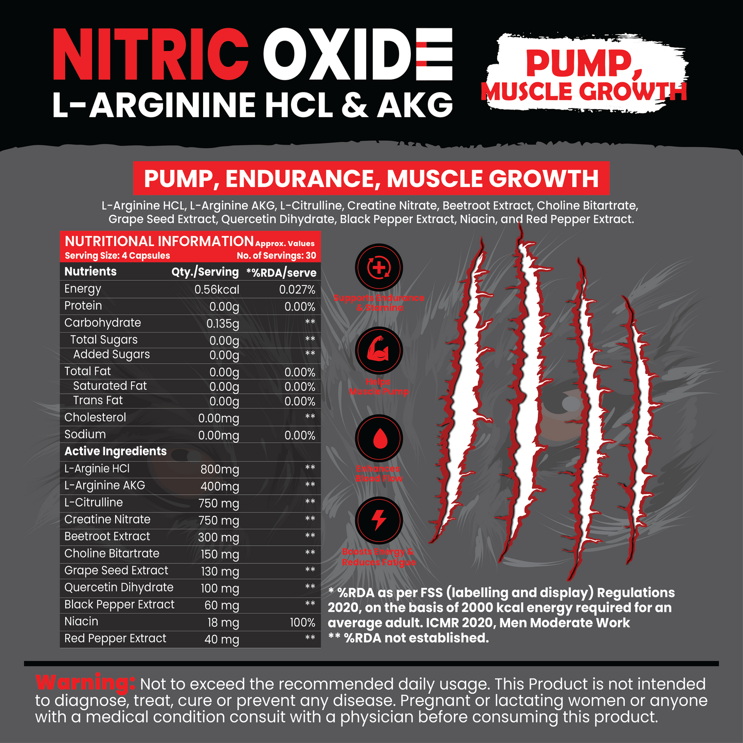 Nitric Oxide  With L- Arginine Hcl & AKG