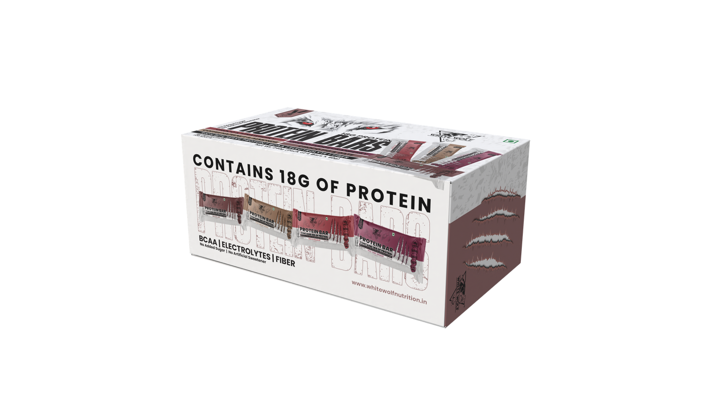 White Wolf Protein Bar (18g Protein) | No Added Sugar | BCAA, Fiber & Digestive Enzymes