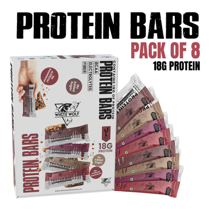 White Wolf Protein Bar (18g Protein) | No Added Sugar | BCAA, Fiber & Digestive Enzymes
