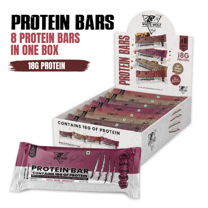 White Wolf Protein Bar (18g Protein) | No Added Sugar | BCAA, Fiber & Digestive Enzymes