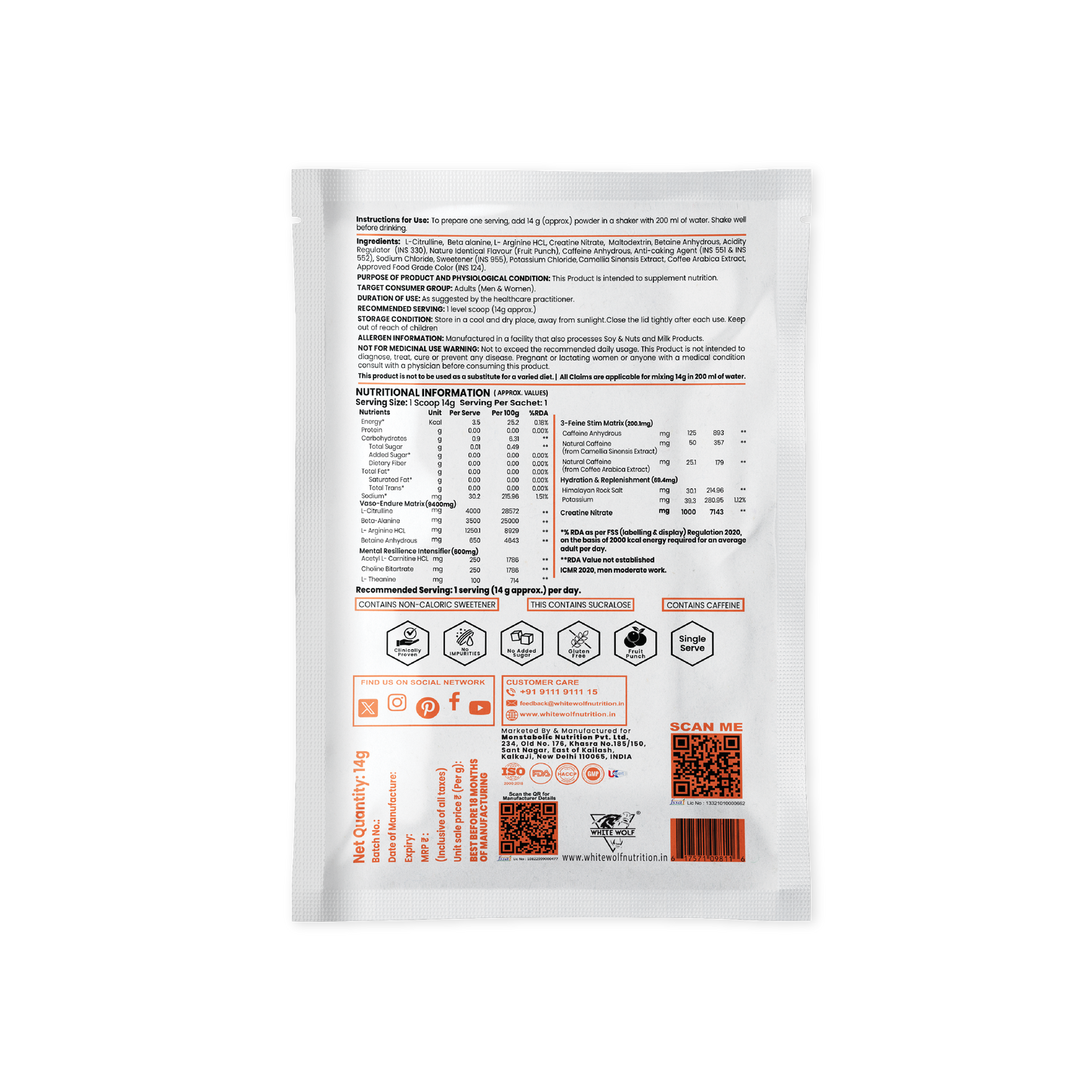 PR3-Out Performe Pre workout  Travel Pack