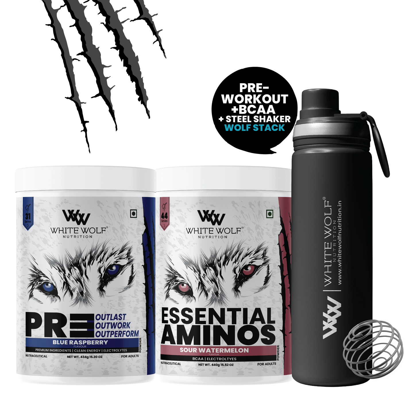 Pre-Workout + BCAA + Steel Shaker