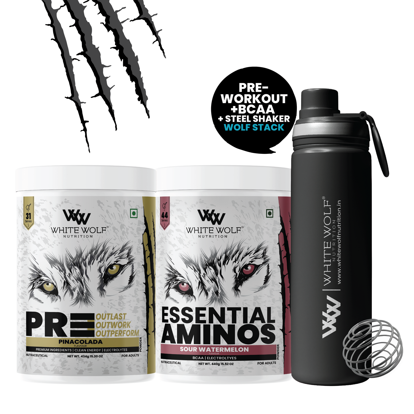 Pre-Workout + BCAA + Steel Shaker