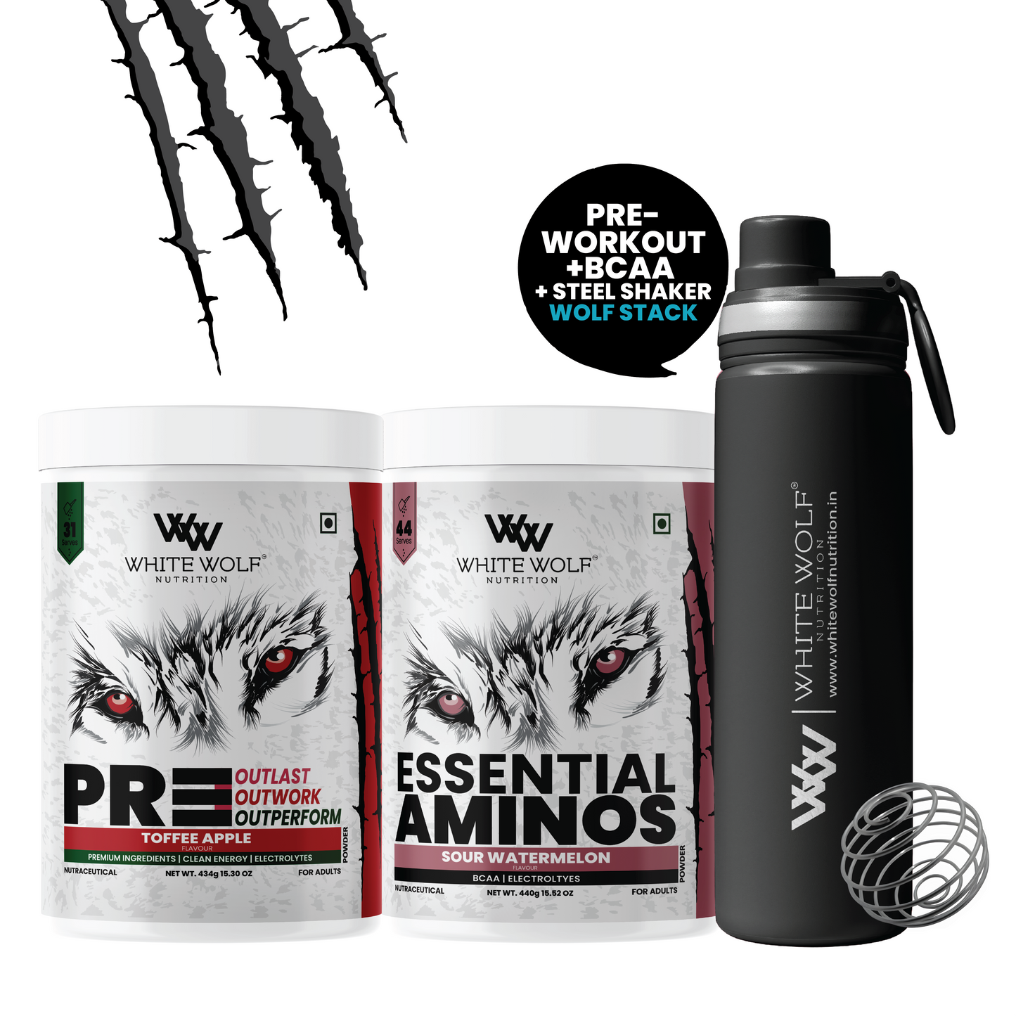 Pre-Workout + BCAA + Steel Shaker