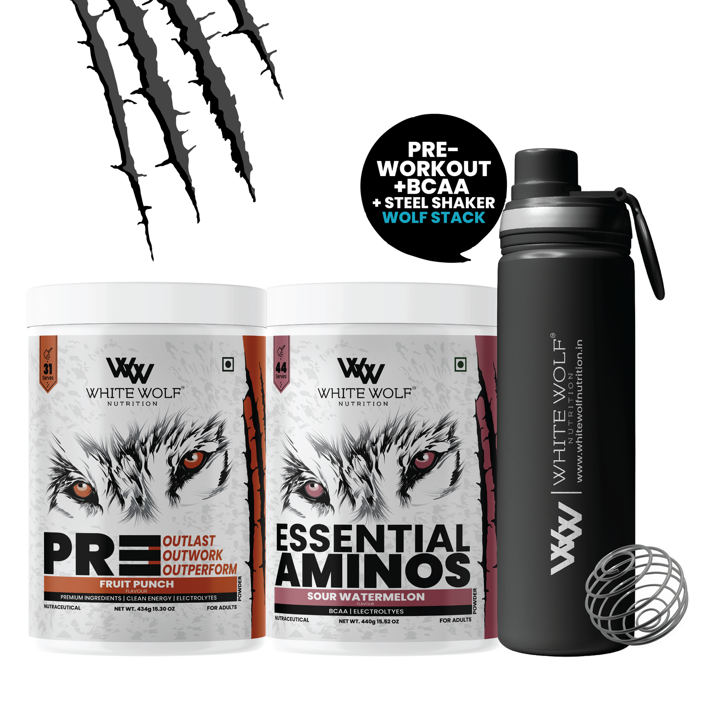 Pre-Workout + BCAA + Steel Shaker