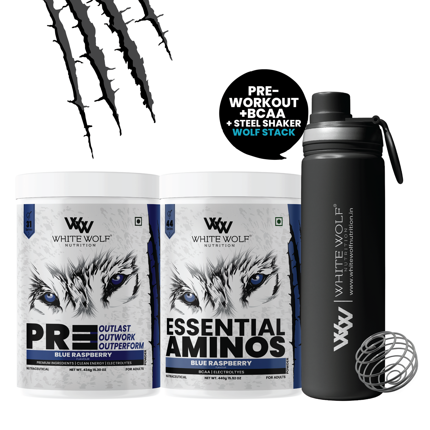 Pre-Workout + BCAA + Steel Shaker