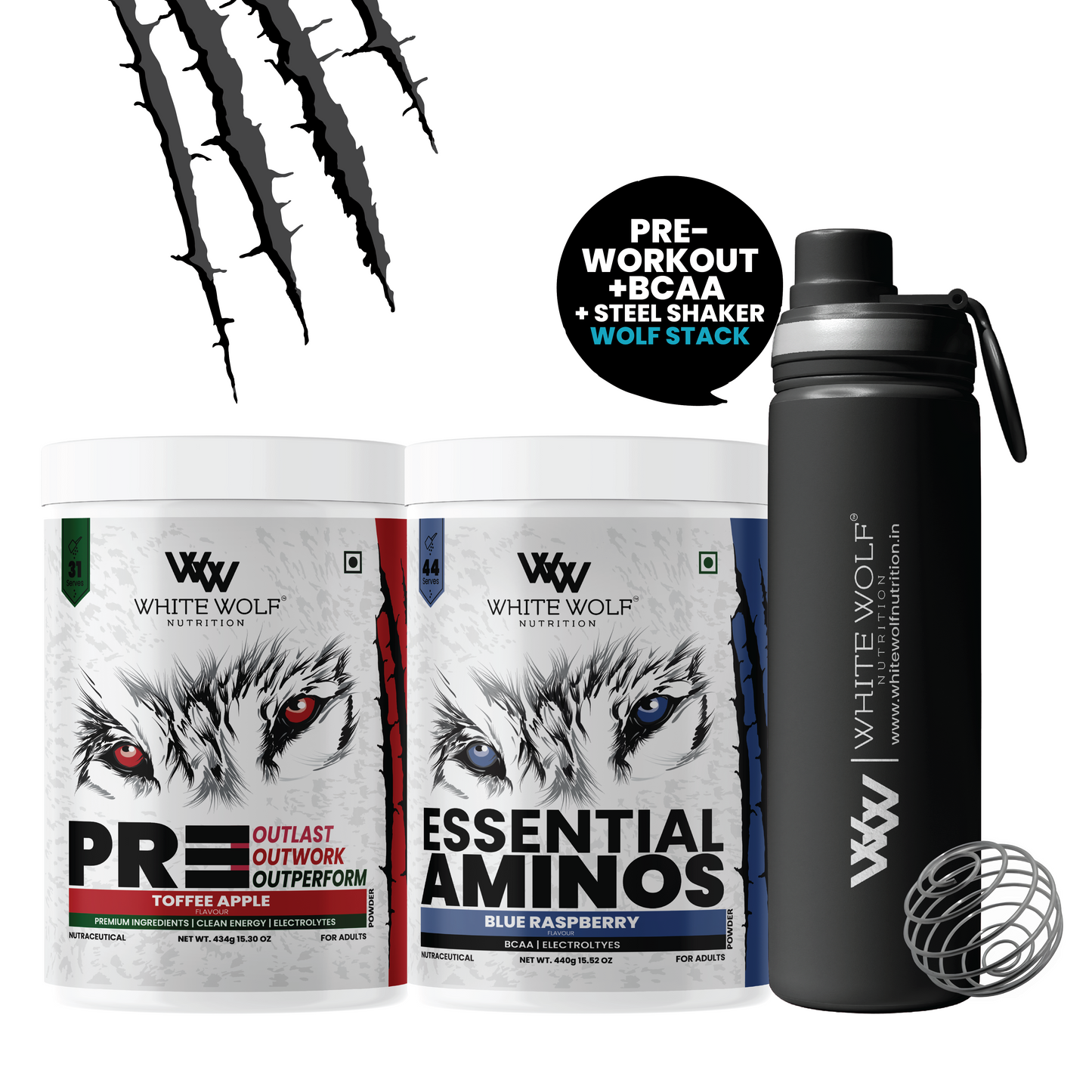 Pre-Workout + BCAA + Steel Shaker