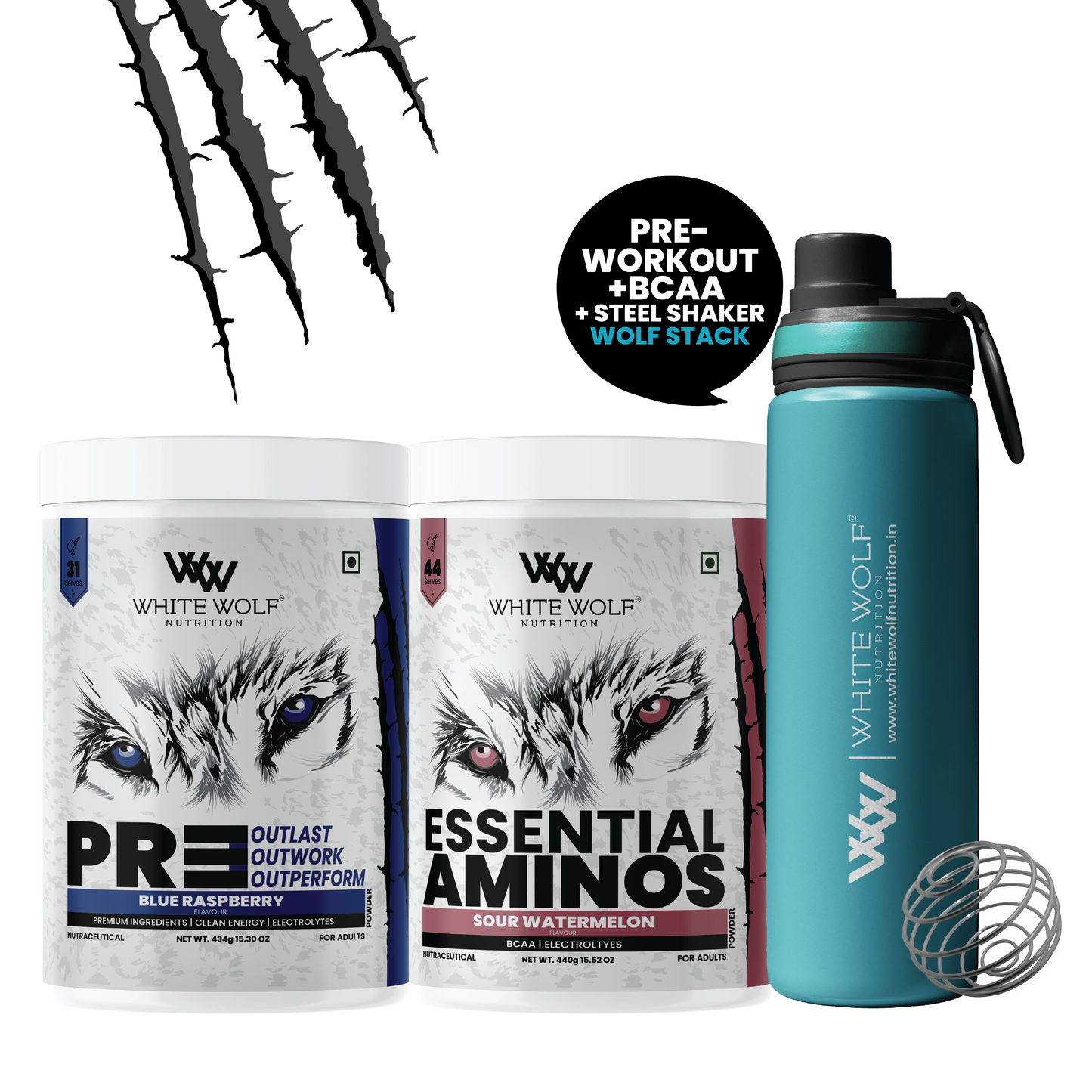 Pre-Workout + BCAA + Steel Shaker