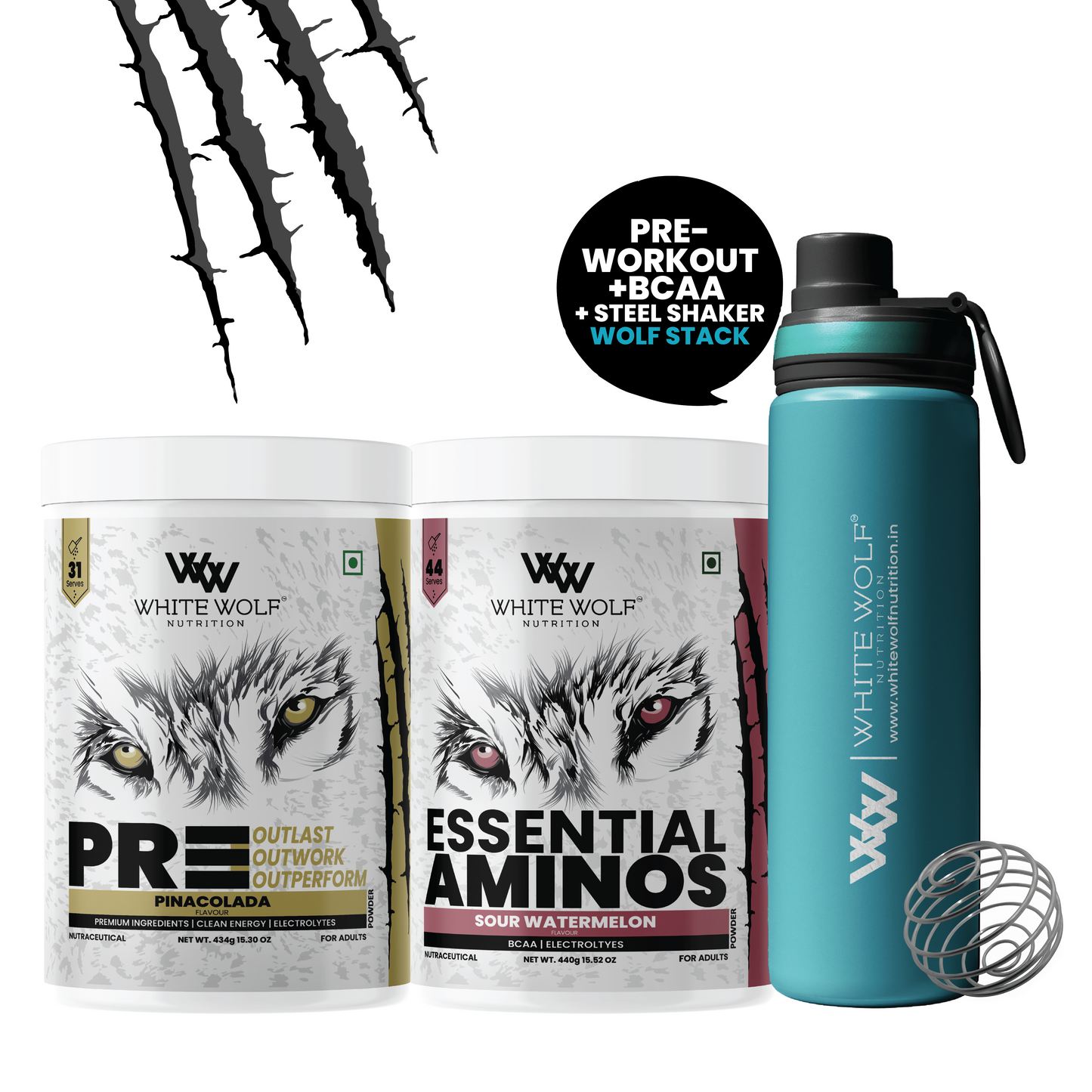 Pre-Workout + BCAA + Steel Shaker