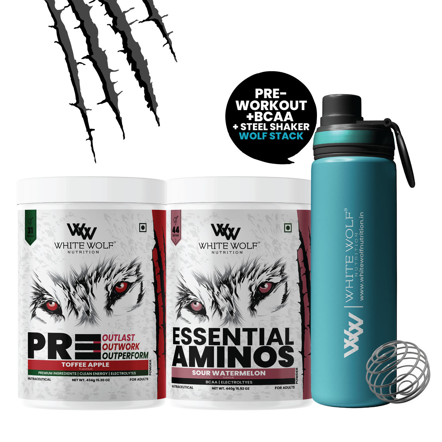 Pre-Workout + BCAA + Steel Shaker