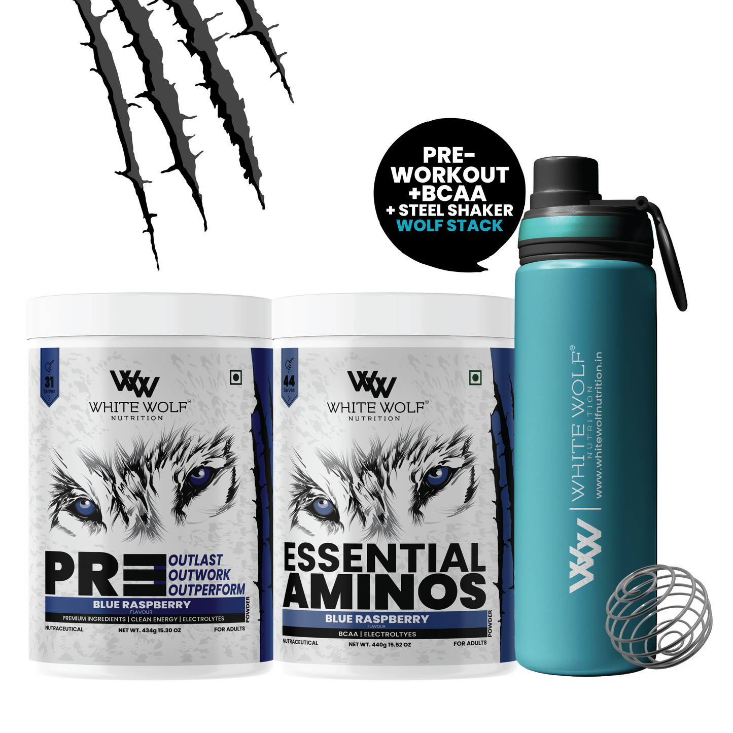 Pre-Workout + BCAA + Steel Shaker