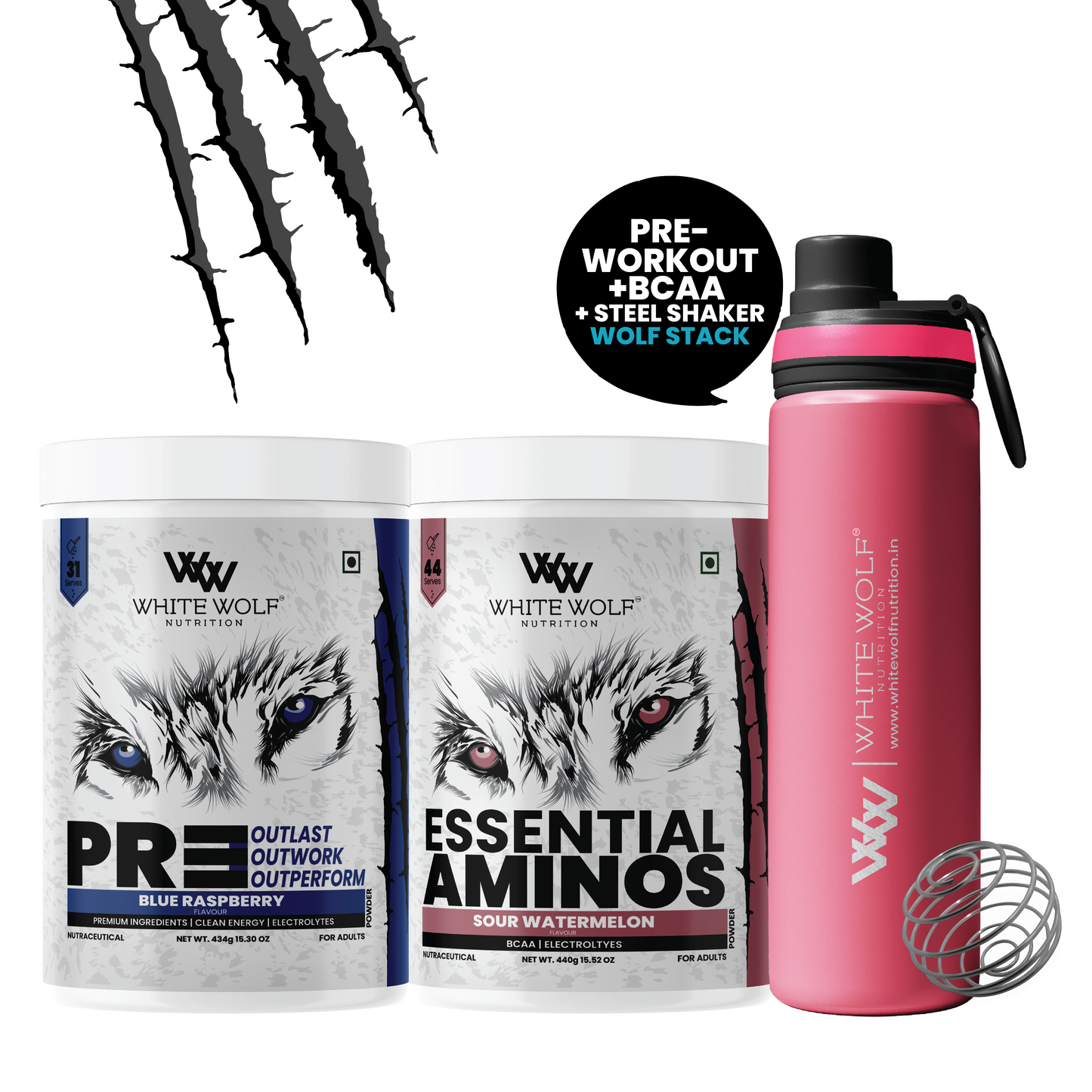 Pre-Workout + BCAA + Steel Shaker