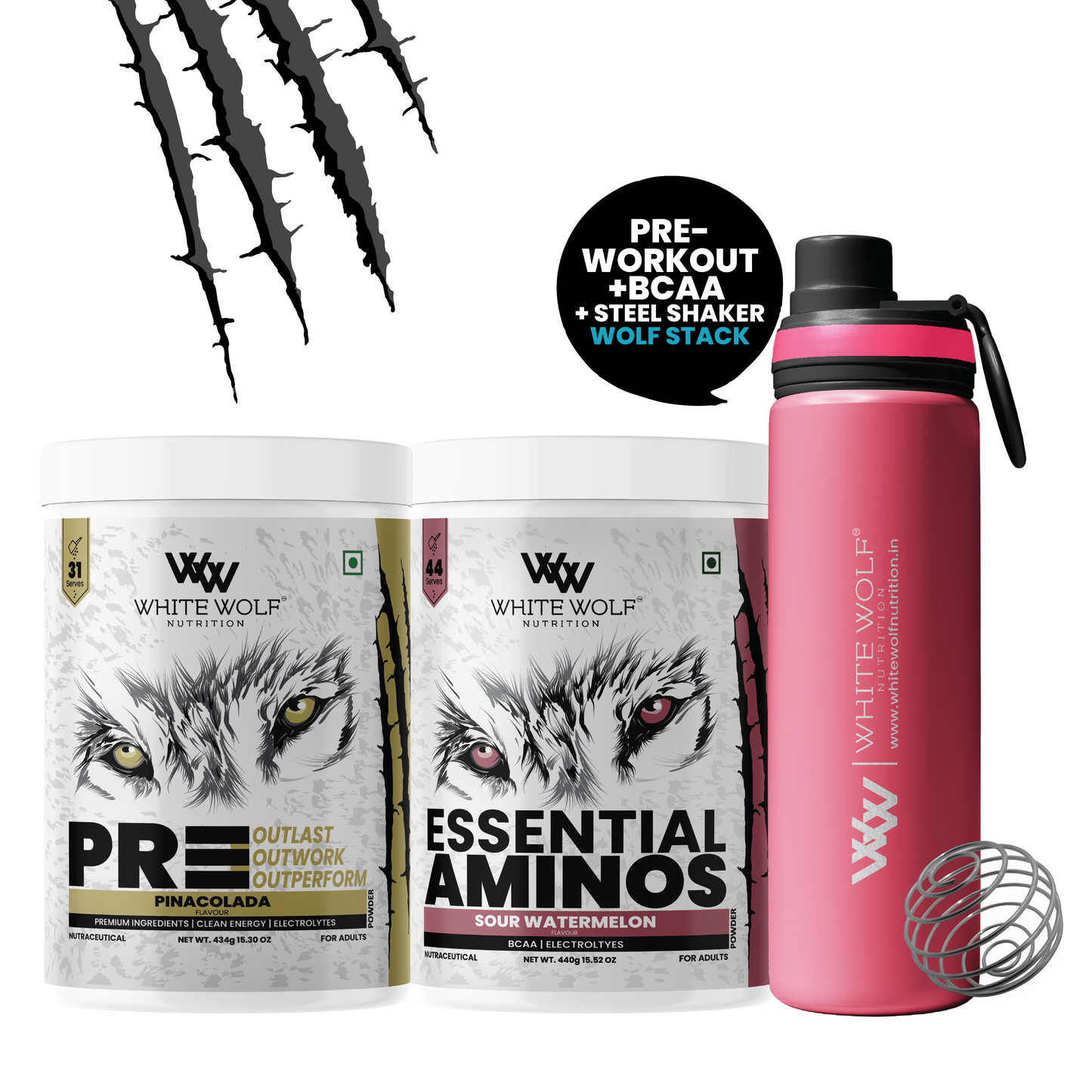 Pre-Workout + BCAA + Steel Shaker