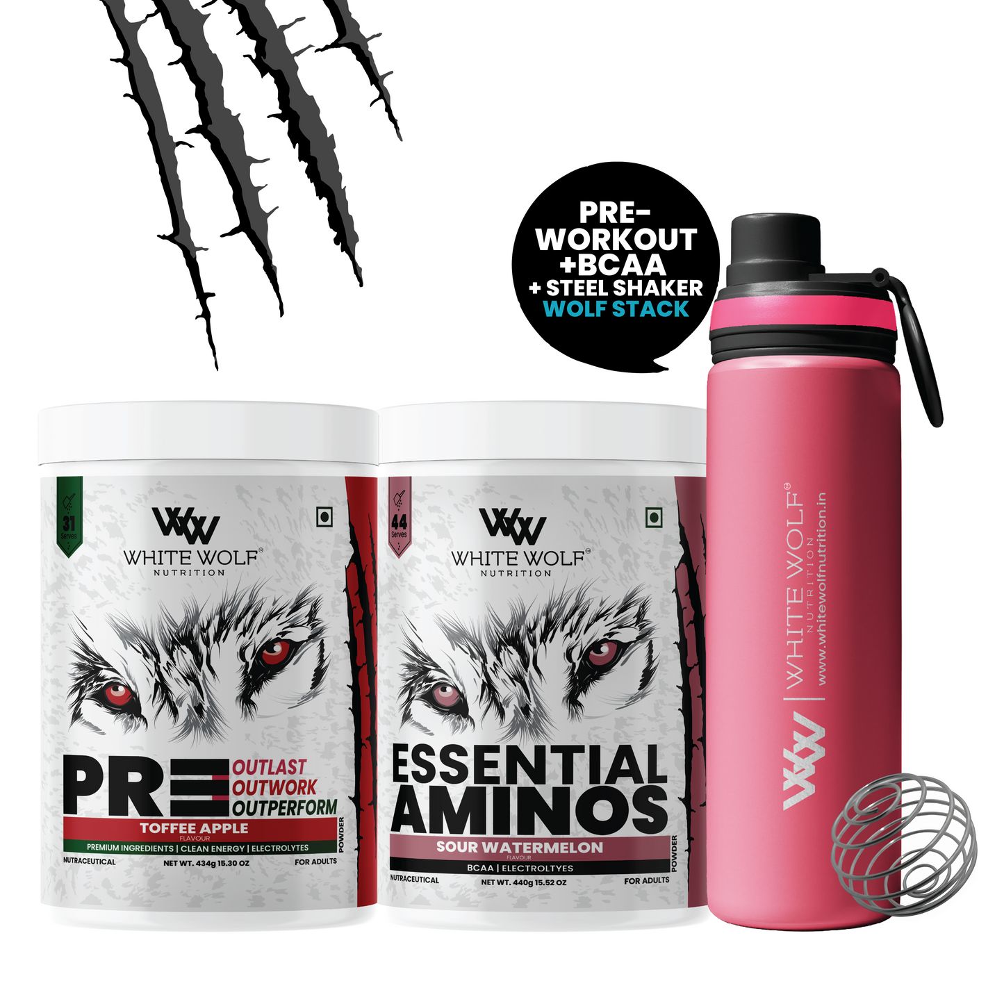 Pre-Workout + BCAA + Steel Shaker