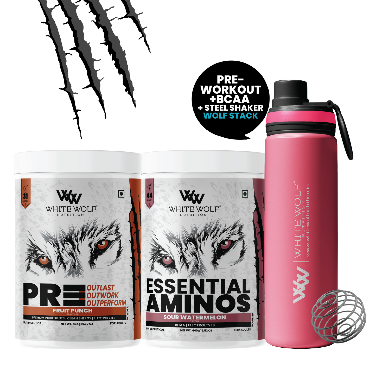 Pre-Workout + BCAA + Steel Shaker
