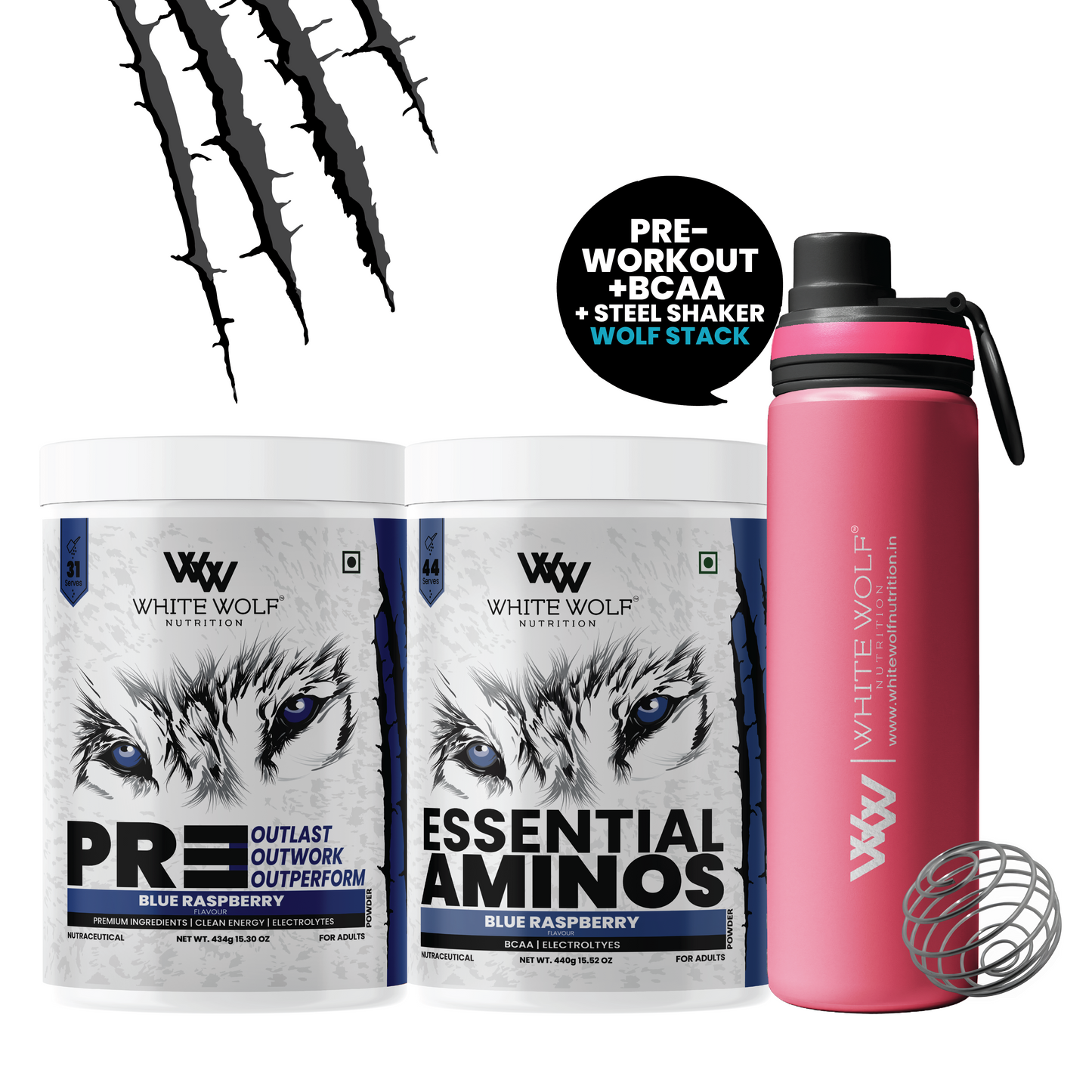 Pre-Workout + BCAA + Steel Shaker