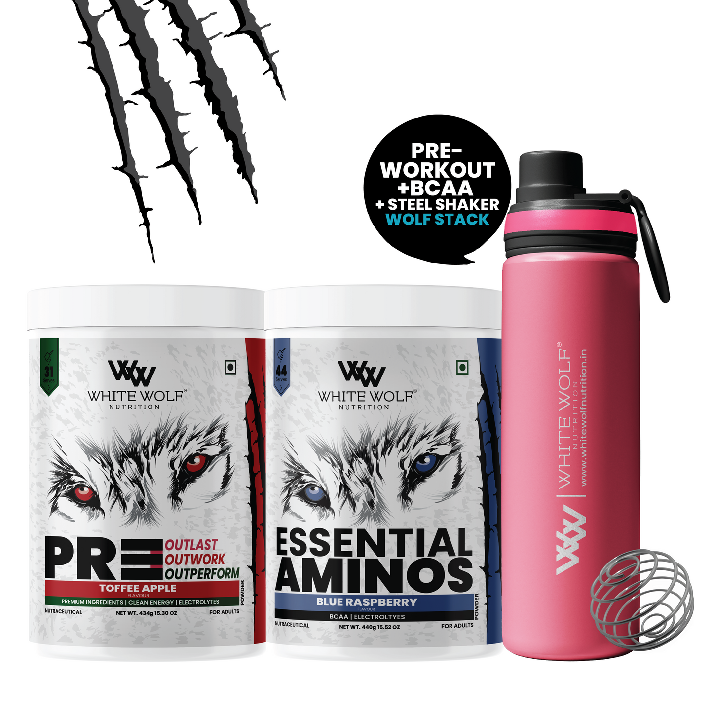 Pre-Workout + BCAA + Steel Shaker