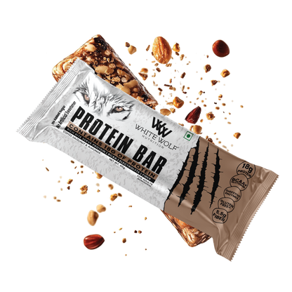 White Wolf Protein Bar (18g Protein) | No Added Sugar | BCAA, Fiber & Digestive Enzymes
