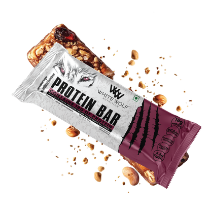 White Wolf Protein Bar (18g Protein) | No Added Sugar | BCAA, Fiber & Digestive Enzymes