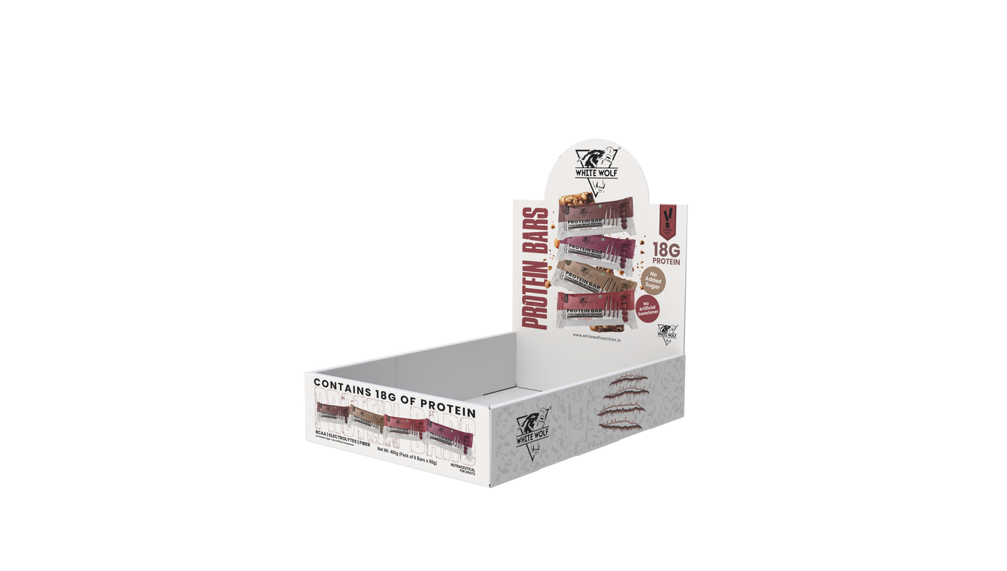 White Wolf Protein Bar (18g Protein) | No Added Sugar | BCAA, Fiber & Digestive Enzymes