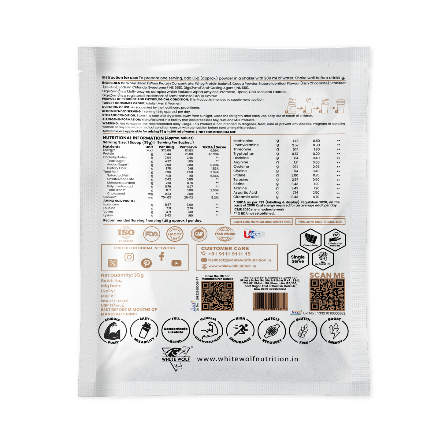 Whey Blend with Isolate 25 g Protein Travel Pack