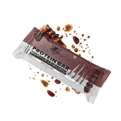 White Wolf Protein Bar (18g Protein) | No Added Sugar | BCAA, Fiber & Digestive Enzymes