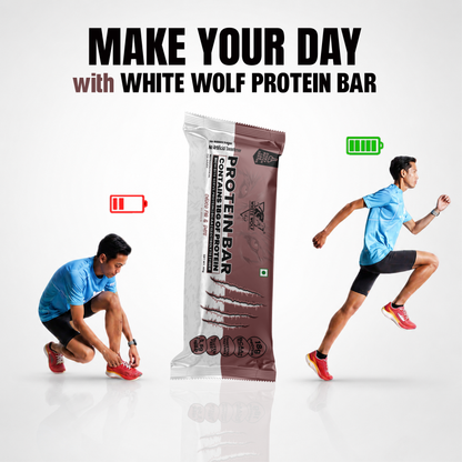 White Wolf Protein Bar (18g Protein) | No Added Sugar | BCAA, Fiber & Digestive Enzymes
