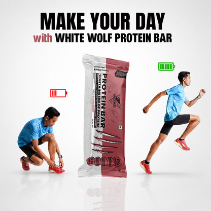 White Wolf Protein Bar (18g Protein) | No Added Sugar | BCAA, Fiber & Digestive Enzymes