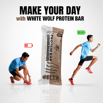 White Wolf Protein Bar (18g Protein) | No Added Sugar | BCAA, Fiber & Digestive Enzymes